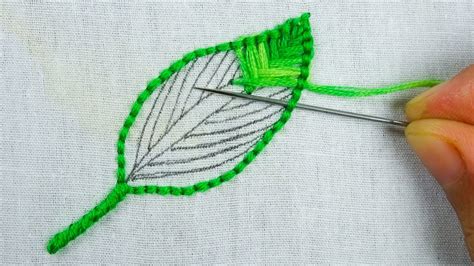 Superr Easy Exclusive Leaf Embroidery Tutorial Leaf Embroidery For