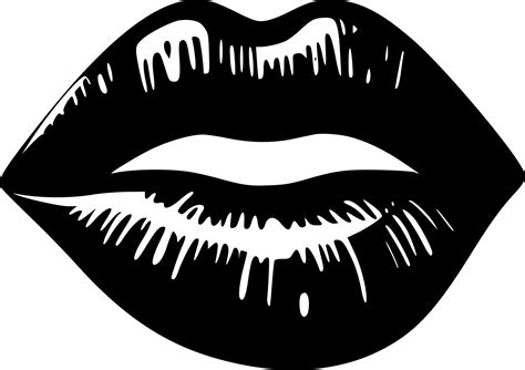 Lips, Black and White Vector illustration 24161912 Vector Art at Vecteezy