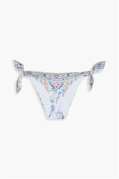 Camilla Crystal Embellished Printed Low Rise Bikini Briefs The Outnet