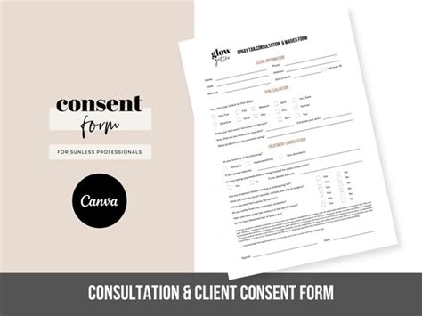 Spray Tan Consent Form Template Spray Tanning Business Etsy