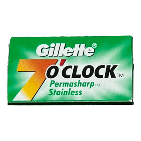 Gillette 7 O'Clock Permasharp Stainless DE Blade, Pack of 10 Blades ...