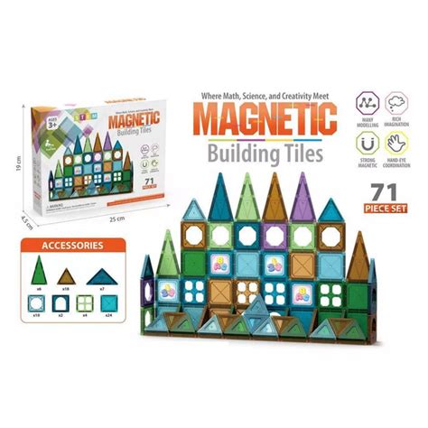 Конструктор магнитный MAGNETIC BUILDING TILES 71 деталь - купить с ...