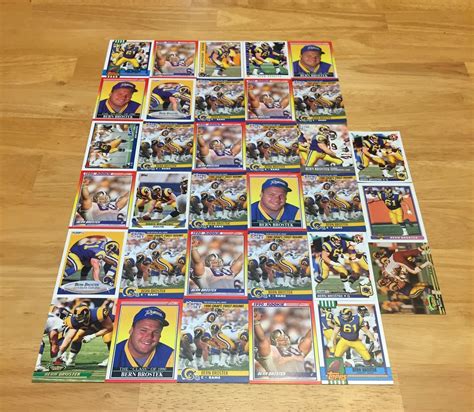 BERN BROSTEK LOT OF 33 FOOTBALL CARDS LOS ANGELES RAMS CENTER GUARD