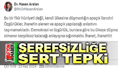 Hasan Arslan Dan O Payla Ma Sert Tepki Afyon Haber Afyon