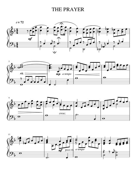 The Prayer Sheet Music For Piano Download Free In Pdf Or Midi