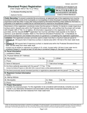 Fillable Online Shoreland Registration Application Fax Email Print