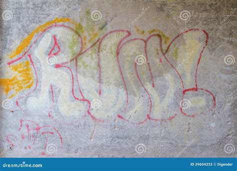 Graffiti On A Wall With The Word Run Stock Image Image Of Criminality