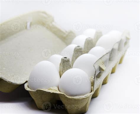 Fresh White Chicken Eggs In A Paper Bag White Eggs In A Package On A