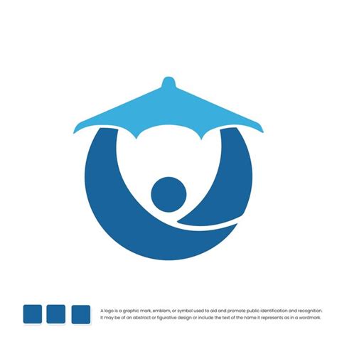 Premium Vector | Realistic blue umbrella logo design template