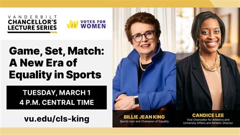 Chancellors Lecture Series Hosts Billie Jean King And Candice Lee