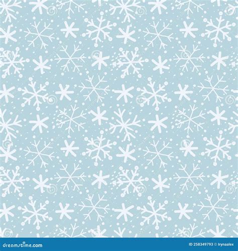 Winter Background Seamless Pattern With Snowflakes Stock Vector