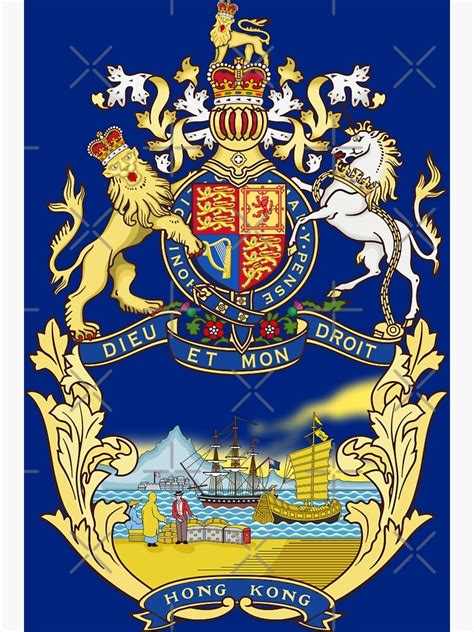 Coat Of Arms Of British Hong Kong Art Print For Sale By Shav Redbubble