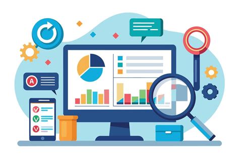 A Desktop Computer Screen Shows Various Business Analytics Data Including Charts Graphs And A