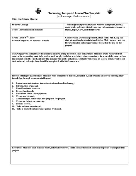 Classification Of Minerals Lesson Plan For 4th 8th Grade Lesson Planet