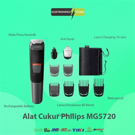 Jual Mesin Cukur Elektrik Philips MG5720 Alat Pencukur Rambut Kumis