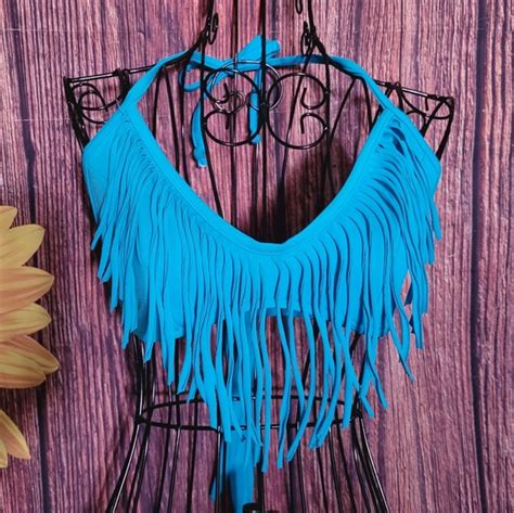 Venus Swim Venus Fringed Halter Bikini Top Poshmark