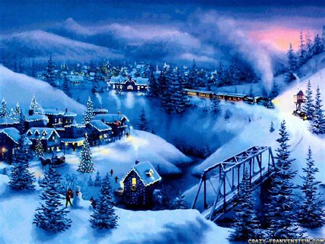 Winter Night Scenes Wallpaper - WallpaperSafari