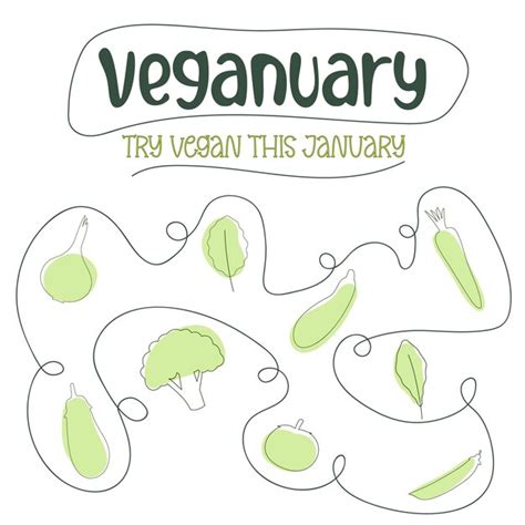 Premium Vector Minimal Concept Of Vegetarianism In January Go Vegan