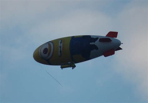 Buzz Jackson: "Despicable Me" blimp headed across town this morning