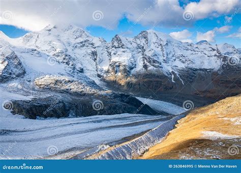 View Of The Morteratsch Glacier In Engadin Piz Languard Swiss Alpine