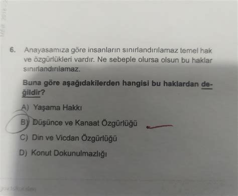 MER 26 6 Anayasamıza göre insanların sınırlandırılamaz temel hak ve