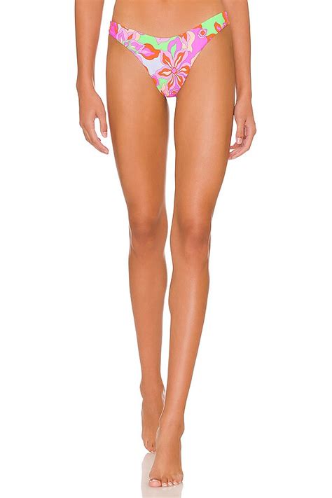 Luli Fama Seamless Reversible High Leg Bikini Bottom In Vivi Il Momento