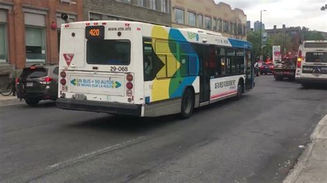 STM Montreal 2009 Novabus Lfs 29 068 2nd Gen On Route 420 Passing