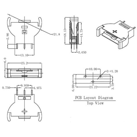 Buy Cr2032 Half Round Coin Battery Holder Vertical Mount Online In