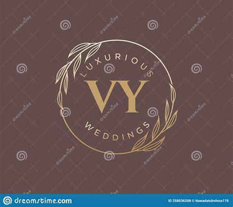 Vy Initials Letter Wedding Monogram Logos Template Hand Drawn Modern