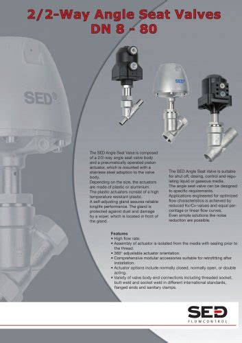 2 2 Way Angle Seat Valves Sed Flow Control Gmbh Pdf Catalogs Technical Documentation