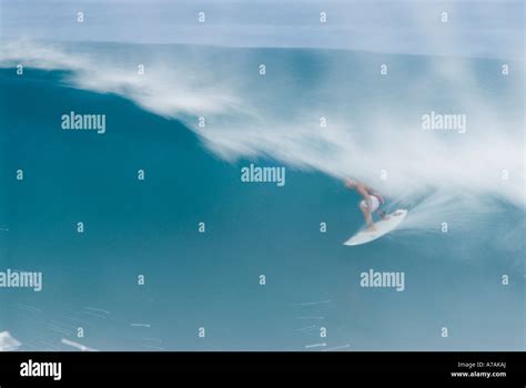 Surfing At Backdoor Pipeline North Shore Oahu Hawaii Stock Photo Alamy