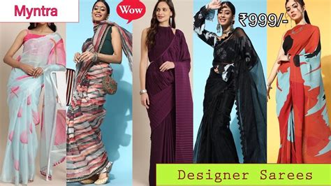 Myntra Stylish Designer Sarees Haul Myntra Stylish Sarees Under 999