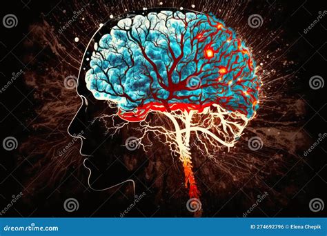 Memory Loss Due To Dementia Alzheimer Illustration Of A Human Brain