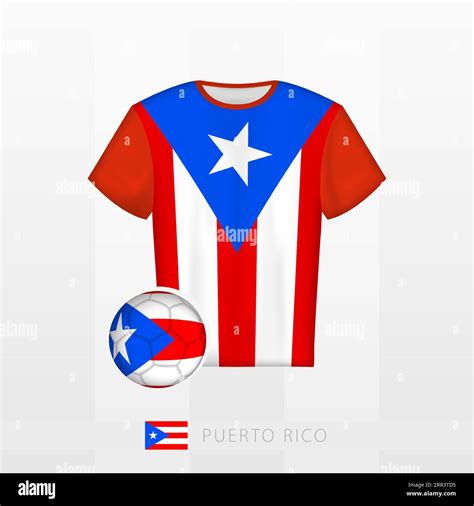 Football uniform of national team of Puerto Rico with football ball ...