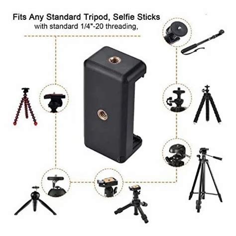 Black 2 In 1 Tripod Clamp Selfie Stick Monopod Mount Mobile Holder Bracket Plastic Smartphones