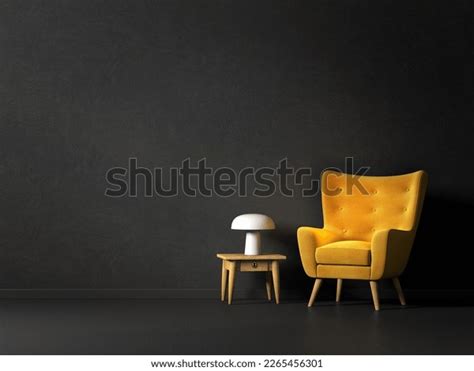 Modern Living Room Yellow Armchair 3d Stock Illustration 2265456301 ...