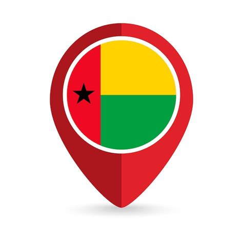 Premium Vector Map Pointer With Contry Guineabissau Guineabissau Flag Vector Illustration