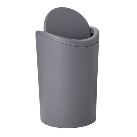 Superio Small Bathroom Trash Can With Lid Modern White