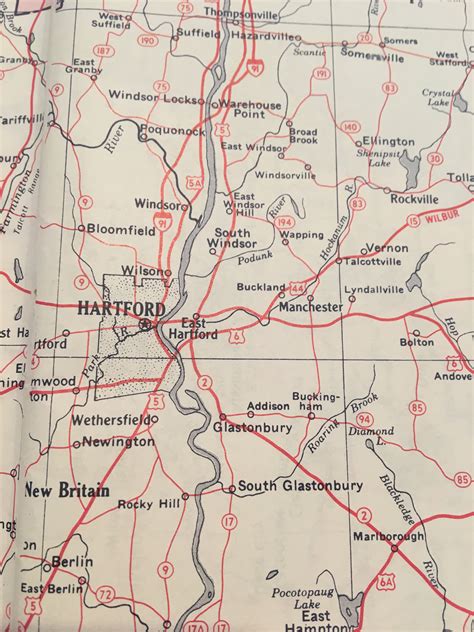 1960s Connecticut State Map Vintage Atlas Etsy