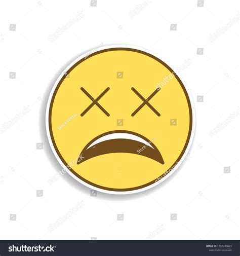 Very Tired Colored Emoji Sticker Icon Stock Illustration 1292243023 ...