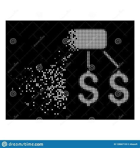 Bright Decomposed Pixelated Halftone Financial Scheme Icon Stock Vector