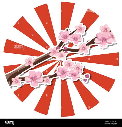 Sakura cherry blossom Japanese nation tradition symbol illustration ...