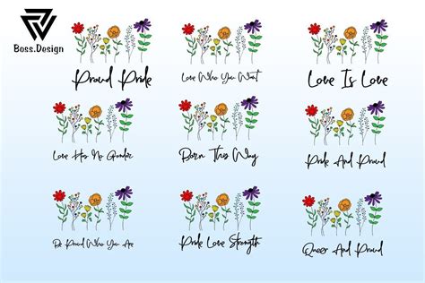 Bundle Lgbt Pride Month Floral Graphic Graphic By Boss Design