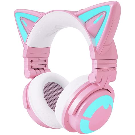 YOWU RGB Cat Ear Headphone 3G Wireless 5 0 Foldable Gaming Headset With