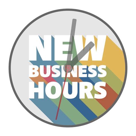 Round Sticker With Text New Business Hours Stock Vector Illustration