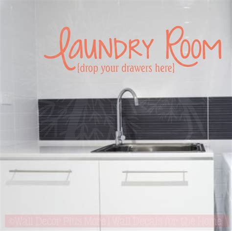 Laundry Room Decals Drop Your Drawers Here Vinyl Stickers Wall Letters