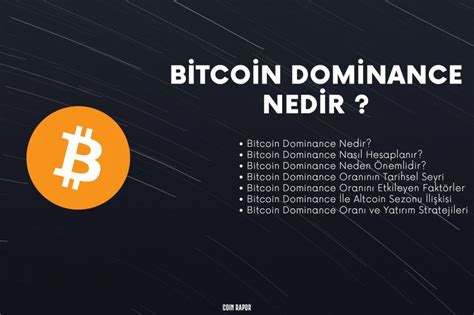 Bitcoin Dominance Nedir Detayl Rehber Coin Rapor