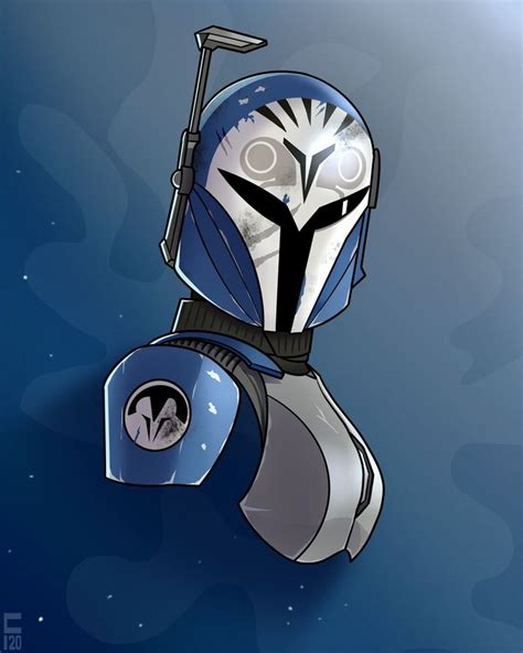 Bo Katan Helmet Drawing