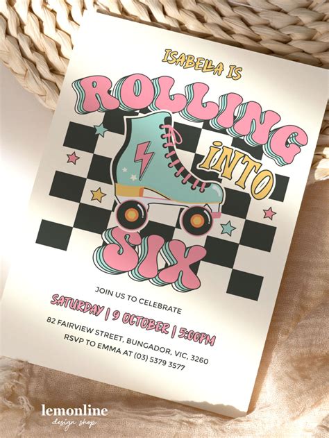 Editable Rolling Into Six Invitation Lets Roll Invite Etsy Uk