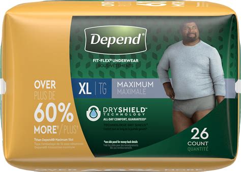 Depend Fit Flex Incontinence Underwear For Men Maximum Absorbency Xl